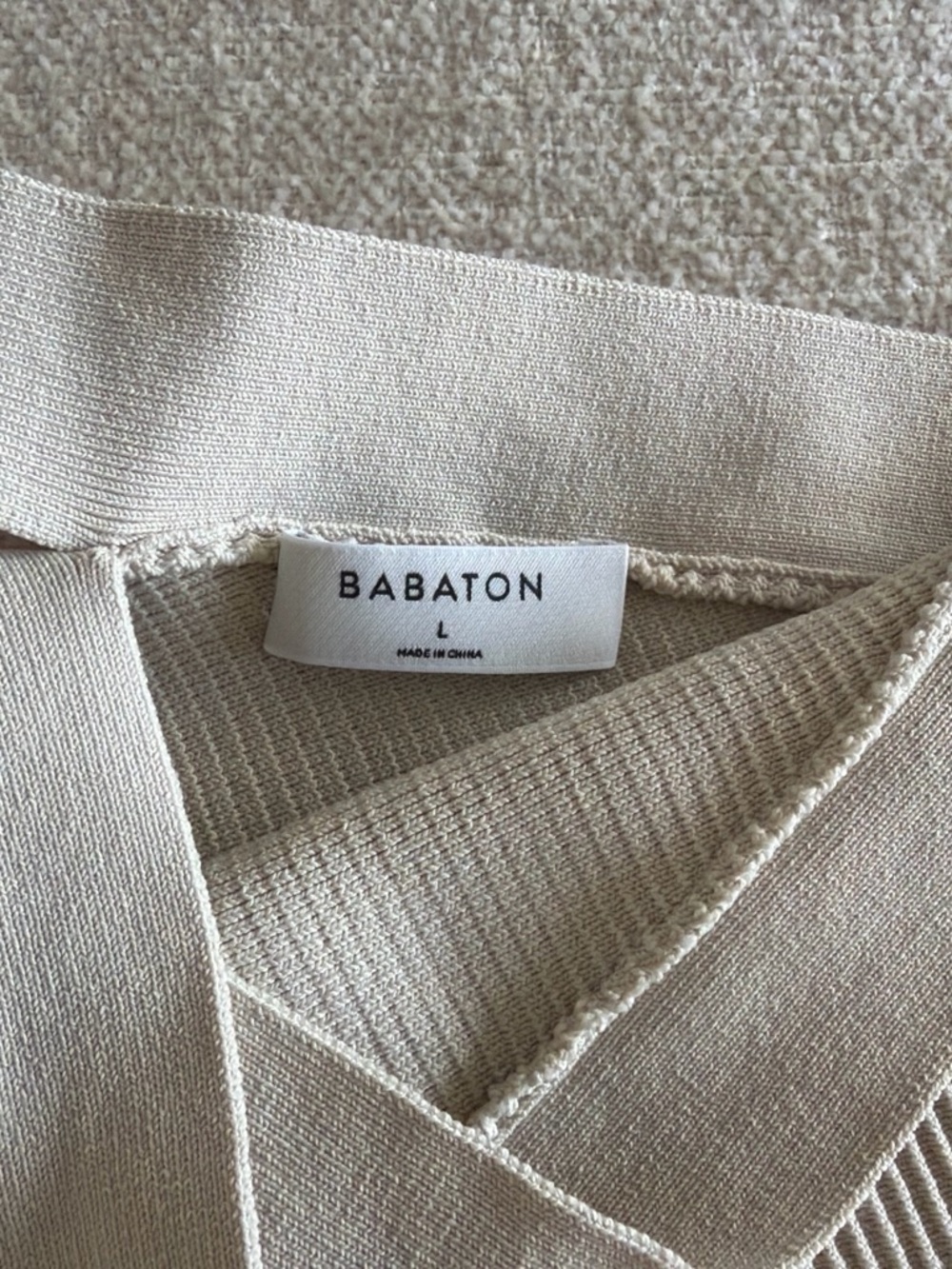 Babaton Ribbed Cross-Strap Tank - Cream - Picture 2 of 2